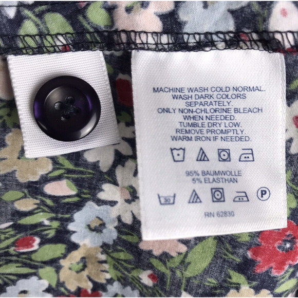 Lands End Shirtwaist Dress Fit & Flare 3/4 Sleeve Collar Floral Pockets 2 Petite - Picture 10 of 10